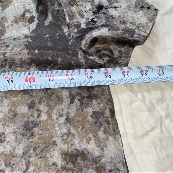 Eileen Fisher Grey Brown Seaspray silk short sleeve T-shirt top - Picture 6 of 7